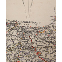 Map, British, CHERBOURG-ROUEN, Normandy, 1941, Annoted, Utah, Omaha Beach