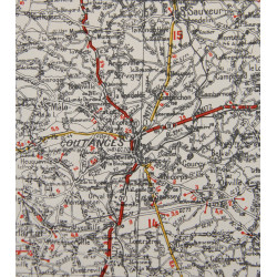 Map, British, CHERBOURG-ROUEN, Normandy, 1941, Annoted, Utah, Omaha Beach