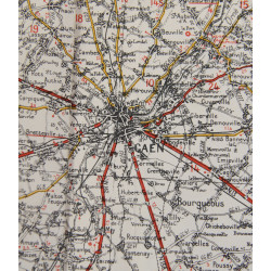 Map, British, CHERBOURG-ROUEN, Normandy, 1941, Annoted, Utah, Omaha Beach