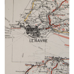 Map, British, CHERBOURG-ROUEN, Normandy, 1941, Annoted, Utah, Omaha Beach