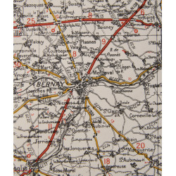 Carte, CHERBOURG-ROUEN, Normandie, 1941, annotée, Utah, Omaha Beach