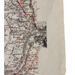 Map, British, CHERBOURG-ROUEN, Normandy, 1941, Annoted, Utah, Omaha Beach