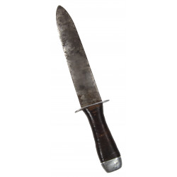 Couteau de combat artisanal, avec fourreau en cuir, nominatif