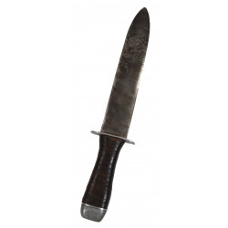 Couteau de combat artisanal, avec fourreau en cuir, nominatif
