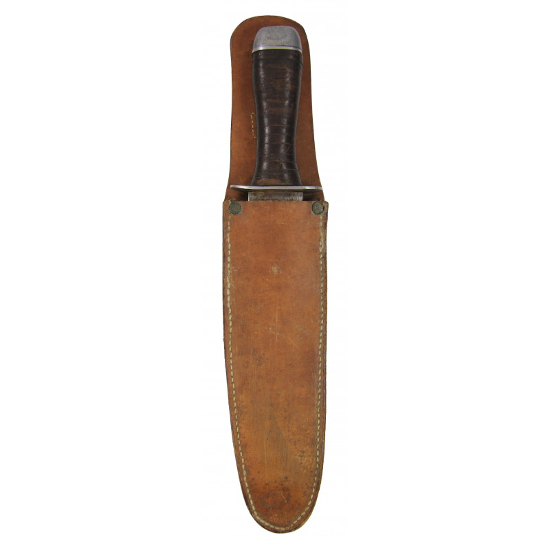 Knife, Fighting, Custom-Made, with Leather Sheath, Named Knife, Fighting, Custom-Made, with Leather Sheath, Named