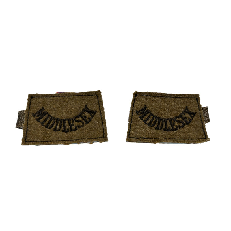 Paire d'épaulettes, The Middlesex Regiment, D-Day, Sword Beach, Normandie Paire d'épaulettes, The Middlesex Regiment, D-Day, Sword Beach, Normandie