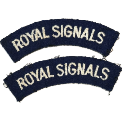 Paire de titles, Royal Signals, brodés