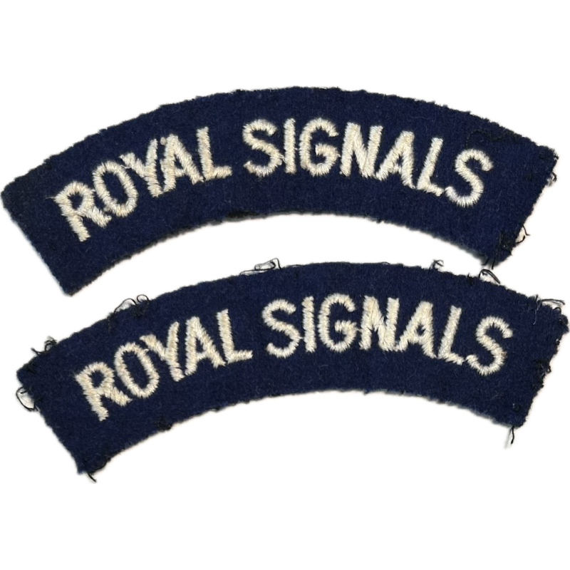 Paire de titles, Royal Signals, brodés Paire de titles, Royal Signals, brodés