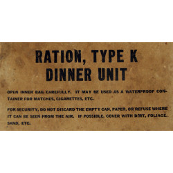 Ration, Type K, Dinner Unit, premier type, complète