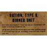 Ration, Type K, Dinner Unit, premier type, complète