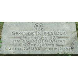 Photographies et plaque d'identité, Dog Tag, Pfc. Grover Kessler, Co. L, 315th Inf. Regt., 79th Infantry Division, AEF