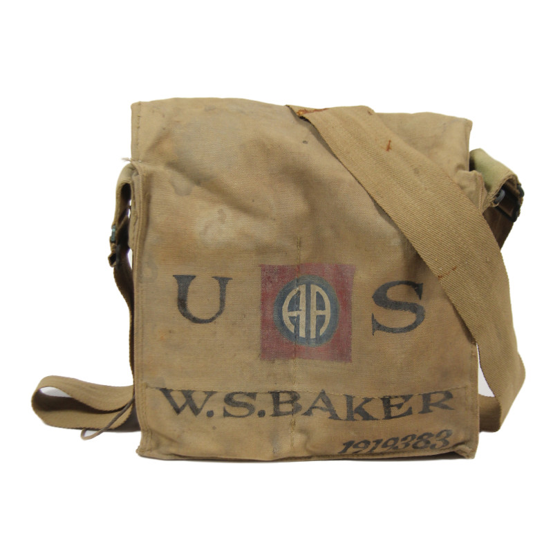 Gas Mask, US Army, in Satchel, Cpl. Walter Baker, Co. A, 307th Military Police, 82nd Infantry Division, AEF Gas Mask, US Army, in Satchel, Cpl. Walter Baker, Co. A, 307th Military Police, 82nd Infantry Division, AEF