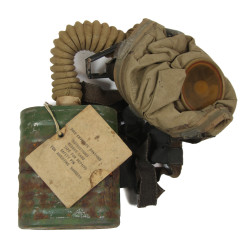 Masque à gaz, US Army, dans sa housse, Cpl. Walter Baker, Co. A, 307th Military Police, 82nd Infantry Division, AEF