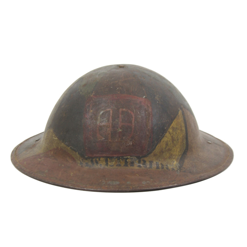 Casque M-1917, 2nd Lt. George Ethridge, Co. A, 326th Inf. Regt., 82nd Infantry Division, AEF, camouflé Casque M-1917, 2nd Lt. George Ethridge, Co. A, 326th Inf. Regt., 82nd Infantry Division, AEF, camouflé