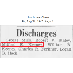 Grouping, Cpl. Milford Keeney, Co. C, 395th Inf. Regt., 99th Infantry Division, WIA, ETO