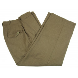 Trousers, Wool, Serge, OD, 34 x 33, French-Made