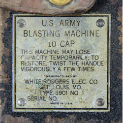 Machine, Blasting, US Army, WHITE-RODGERS ELEC. CO.