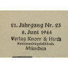 Magazine, Münchner Illustrierte Presse, 8 juin 1944