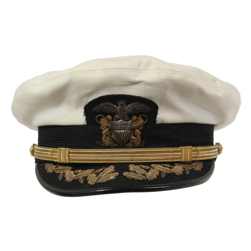 Casquette officier supérieur, US Navy, blanche, taille 58