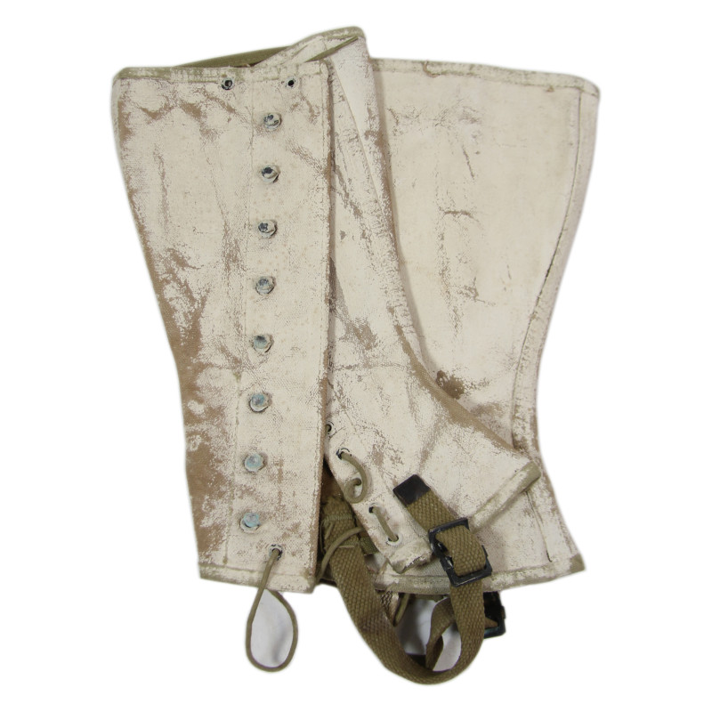 Guêtres en toile, US Army, 3R, camouflage blanc