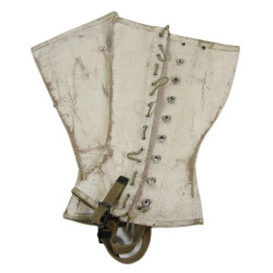 Guêtres en toile, US Army, 3R, camouflage blanc