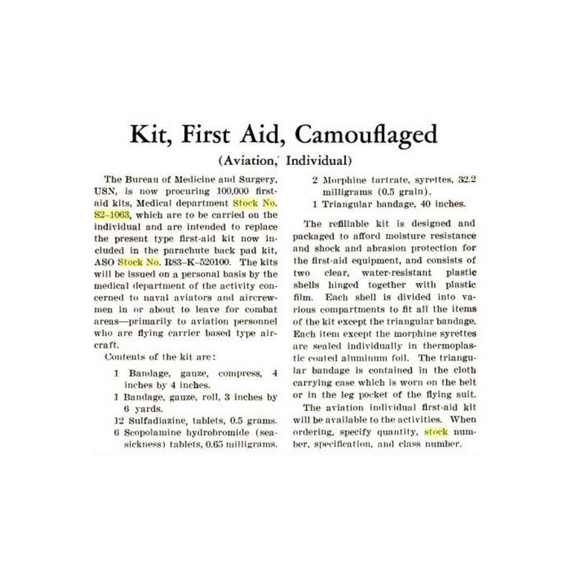 Kit, First-Aid, Camouflaged, Aviation