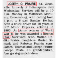 Medal, Bronze Star, in Case, Pvt. Joseph Prairie, Co. F, 119th Inf. Regt., 30th Infantry Division, ETO