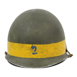 Casque M1, pattes fixes, US Navy, Naval Amphibious Unit, liner Firestone