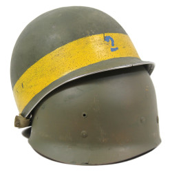 Casque M1, pattes fixes, US Navy, Naval Amphibious Unit, liner Firestone