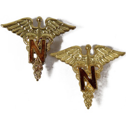 Insignes de col officier, US Army Nurse Corps, à pin's, Maroon
