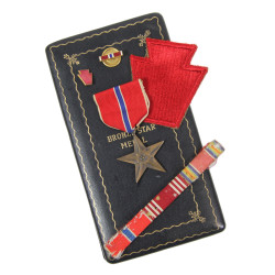 Coffret médaille, Bronze Star, Pvt. Joseph Newsham, 28th Infantry Division, ETO