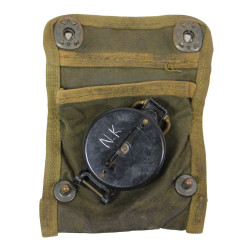 Boussole de marche, W. & L.E. GURLEY, avec pochette imprégnée, Normandie