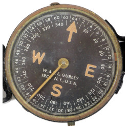 Compass, Marching, W. & L.E. GURLEY, with Canvas Pouch, Impregnated, Normandy