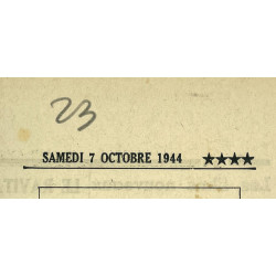 Newspaper, Belgian, Le Soir, October 7, 1944