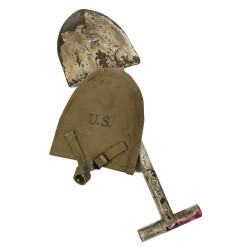Pelle en T, M-1910, avec étui, B.B.S. Co. 1943, camouflage blanc, Bataille des Ardennes