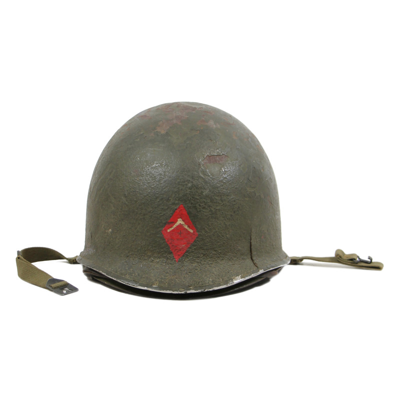 Helmet, M1, Fixed Loops, Firestone Liner, Pfc. William Mootz, 5th Infantry Division