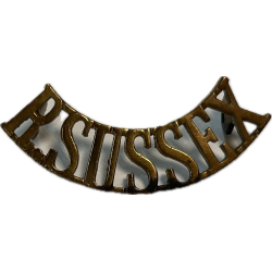 Brass Title, The Royal Sussex Regiment, France, Africa, Italy, Market Garden