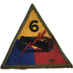 Insigne, 6th Armored Division, dos vert, 1943