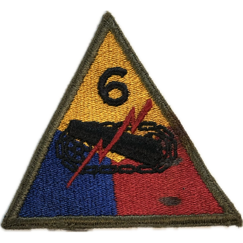 Insigne, 6th Armored Division, dos vert, 1943 Insigne, 6th Armored Division, dos vert, 1943