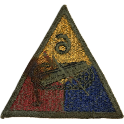 Insigne, 6th Armored Division, dos vert, 1943