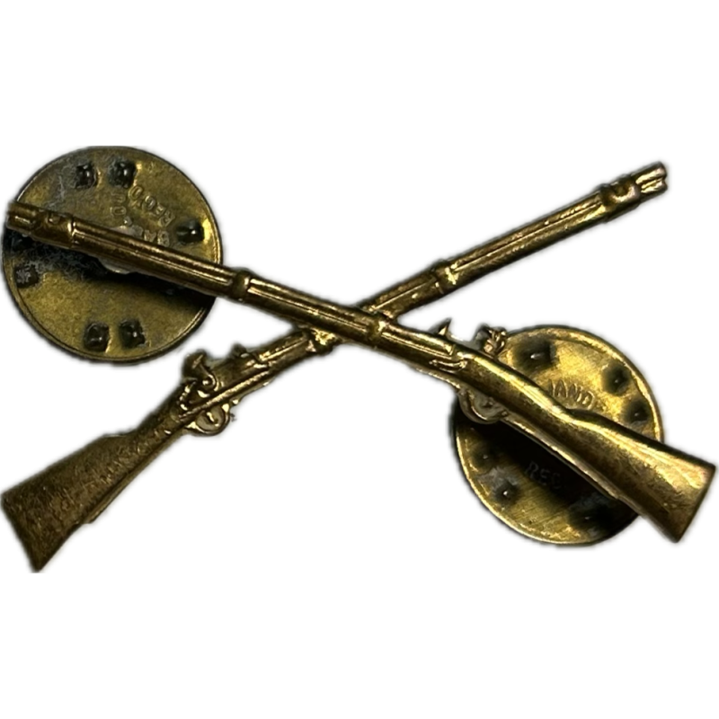 Insignia, Collar, Officer, US Infantry, Clutch Back Insignia, Collar, Officer, US Infantry, Clutch Back