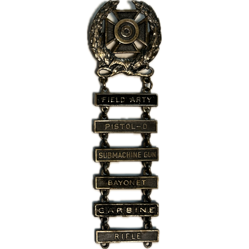 Badge, Expert, Field Artillery, Pistol-D, SMG, Bayonet, Carbine & Rifle