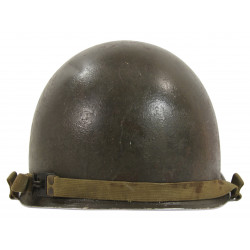 Helmet, M1, Swivel Loops, Firestone Liner, Battle-Damaged, Pvt. Raymond Rediske