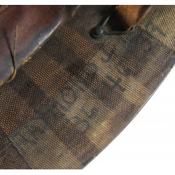 Helmet, M1, Swivel Loops, Firestone Liner, Battle-Damaged, Pvt. Raymond Rediske