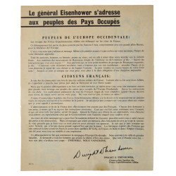Tract ZF 1, message du General Eisenhower, 1944, Normandie, D-Day