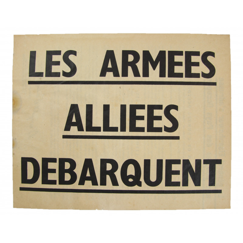 Tract ZF 1, message du General Eisenhower, 1944, Normandie, D-Day Tract ZF 1, message du General Eisenhower, 1944, Normandie, D-Day