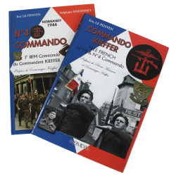 Lot de deux livres, No. 4 Commando & Commando Kieffer, dédicacés par l'auteur