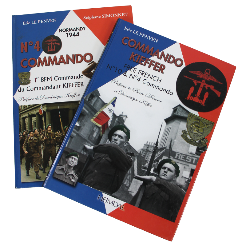 Lot de deux livres, No. 4 Commando & Commando Kieffer, dédicacés par l'auteur