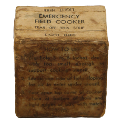 Combustible, Emergency Field Cooker, W. & F. MFG. CO., ration Ten-in-One