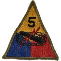 Insigne, 5th Armored Division, dos vert 1943